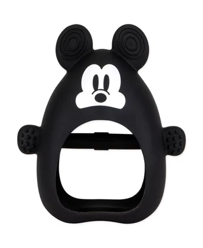 Bumkins Babies' Disney Mickey Mouse Silicone Un-droppable Mitt Teether In Black