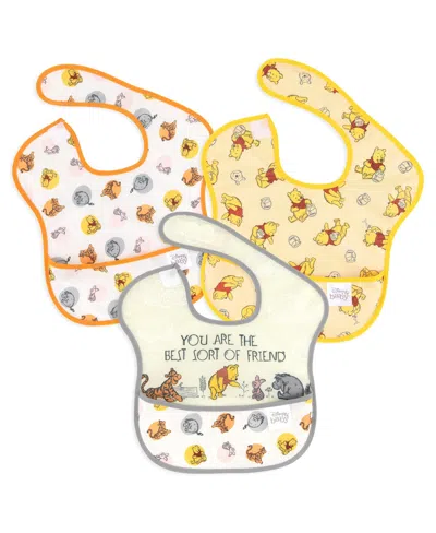 Bumkins 3-pack Superbib Waterproof Baby Bibs In Pooh Bear And Friends