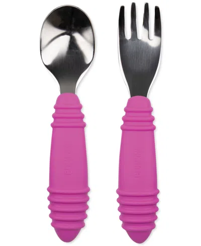 Bumkins Babies' Little Boys And Little Girls Spoon & Fork Set In Fuschia
