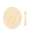 Bumkins Silicone Disney Winnie The Pooh Plate + Spoon Set In Yellow