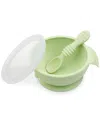 Bumkins Silicone First Feeding Baby Bowl Set In Sage