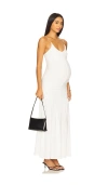 Bumpsuit Airbruh Shirred Drop Waist Maxi Dress In White
