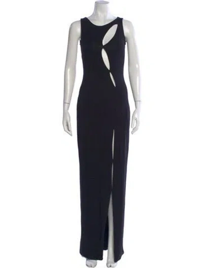 Pre-owned Bumpsuit Asymmetrical Long Dress In Black