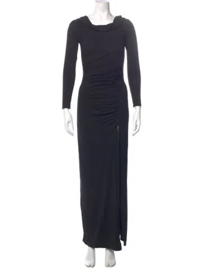 Pre-owned Bumpsuit Cowl Neck Long Dress In Black