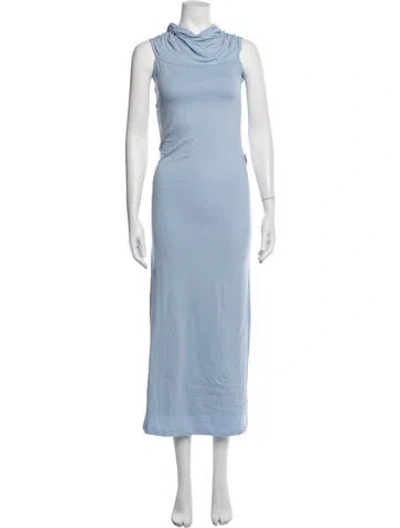 Pre-owned Bumpsuit Cowl Neck Long Dress W/ Tags In Blue