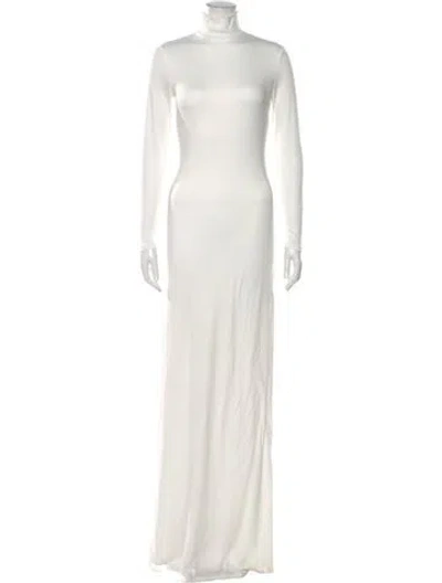Pre-owned Bumpsuit Cowl Neck Long Dress In White