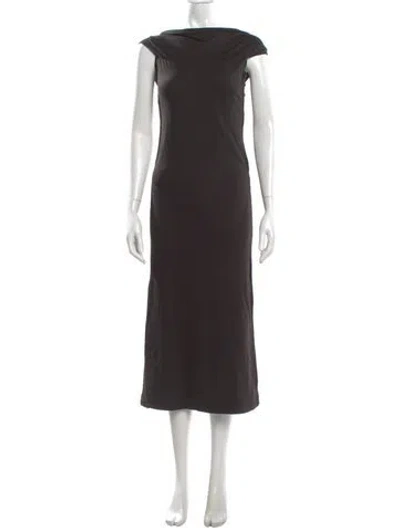 Pre-owned Bumpsuit Cowl Neck Midi Length Dress In Gray
