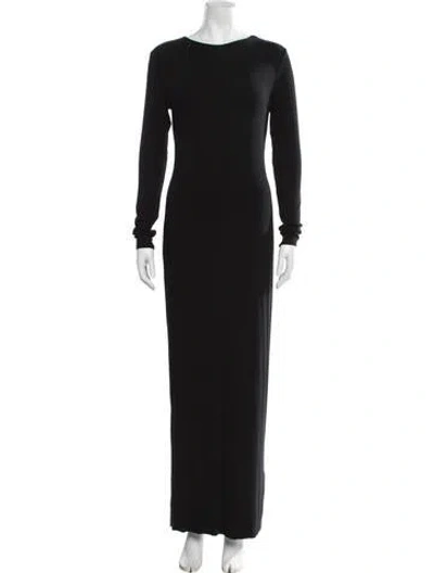Pre-owned Bumpsuit Crew Neck Long Dress In Black
