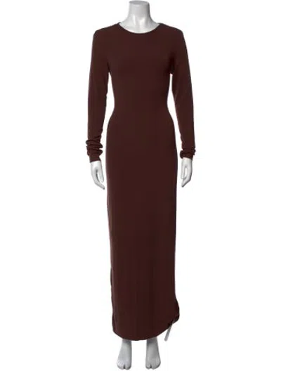 Pre-owned Bumpsuit Crew Neck Long Dress In Brown