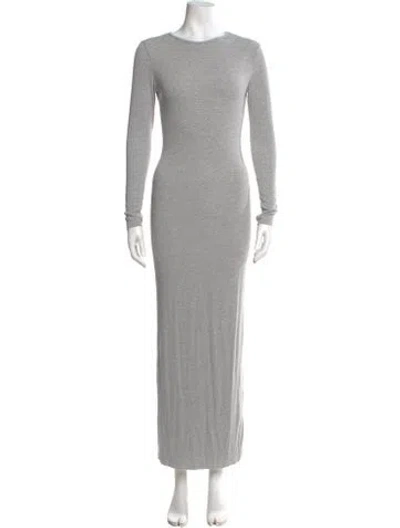 Pre-owned Bumpsuit Crew Neck Long Dress In Gray
