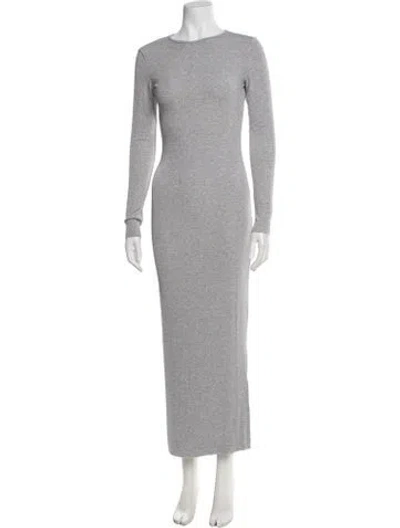 Pre-owned Bumpsuit Crew Neck Long Dress In Gray