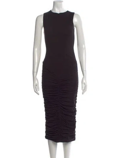 Pre-owned Bumpsuit Crew Neck Midi Length Dress In Black
