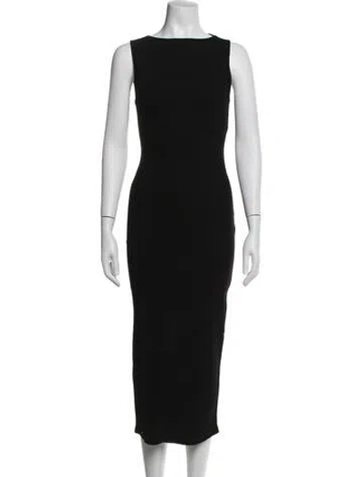Pre-owned Bumpsuit Crew Neck Midi Length Dress In Black