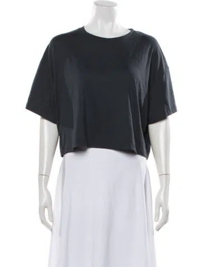 Pre-owned Bumpsuit Crew Neck Short Sleeve Crop Top In Grey