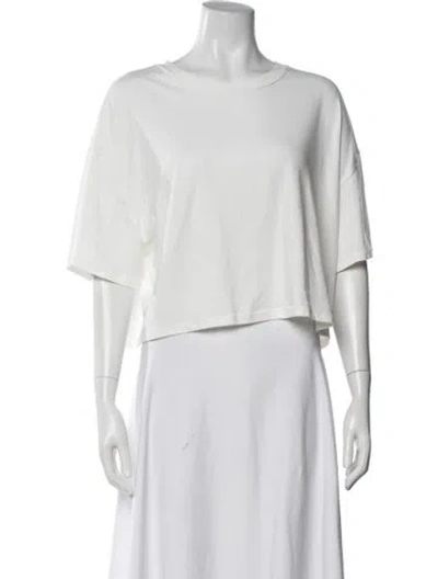 Pre-owned Bumpsuit Crew Neck Short Sleeve Crop Top In White