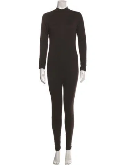 Pre-owned Bumpsuit Mock Neck Jumpsuit In Black