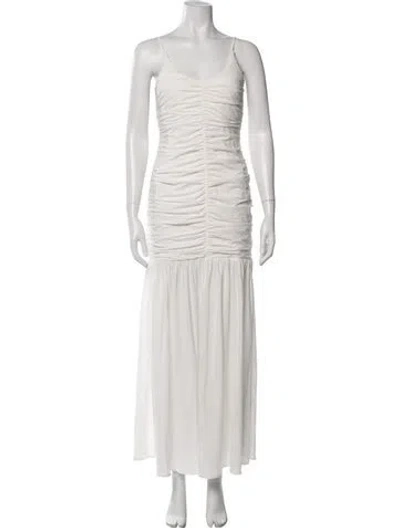 Pre-owned Bumpsuit Nylon Long Dress In White