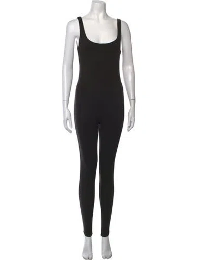 Pre-owned Bumpsuit Nylon Scoop Neck Jumpsuit In Black