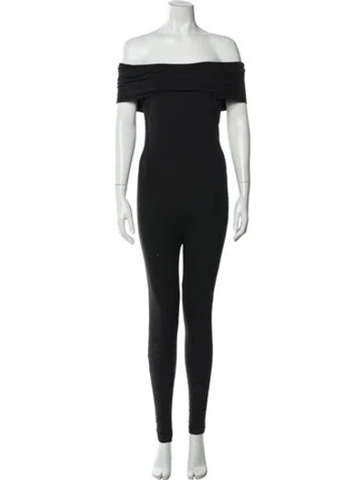 Pre-owned Bumpsuit Off-the-shoulder Jumpsuit In Black