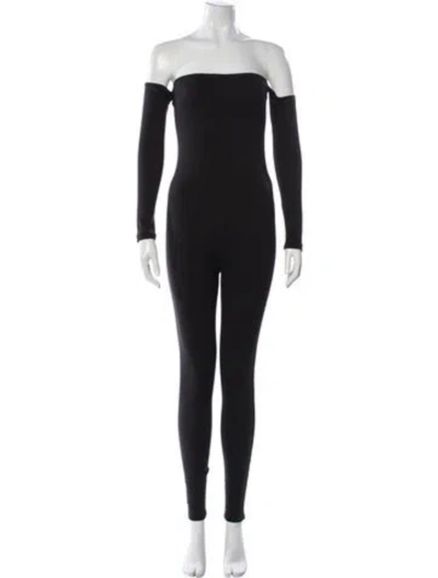 Pre-owned Bumpsuit Off-the-shoulder Jumpsuit In Black