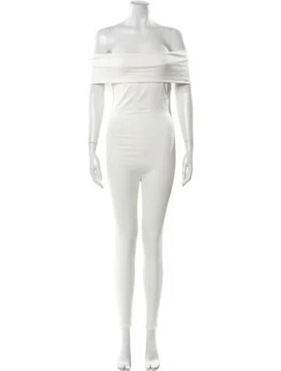Pre-owned Bumpsuit Off-the-shoulder Jumpsuit In White