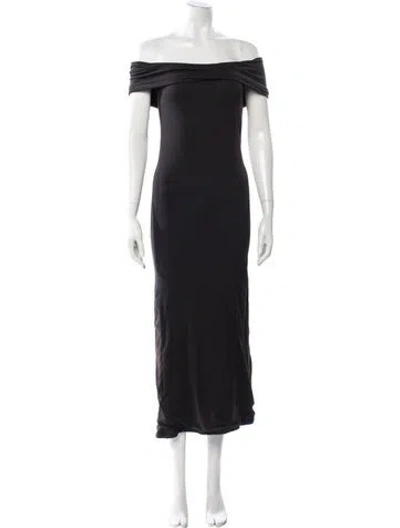 Pre-owned Bumpsuit Off-the-shoulder Long Dress In Black