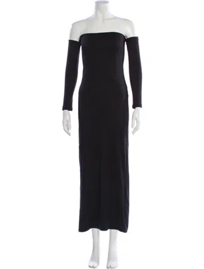 Pre-owned Bumpsuit Off-the-shoulder Long Dress In Black