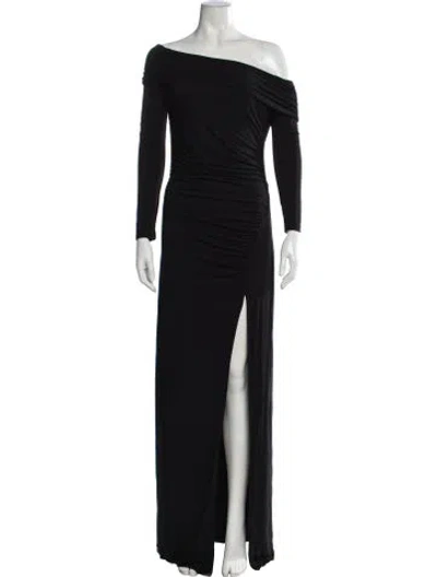 Pre-owned Bumpsuit Off-the-shoulder Long Dress In Black