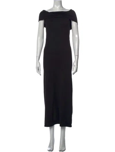Pre-owned Bumpsuit Off-the-shoulder Long Dress In Black