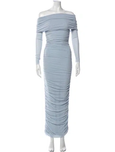 Pre-owned Bumpsuit Off-the-shoulder Long Dress In Blue