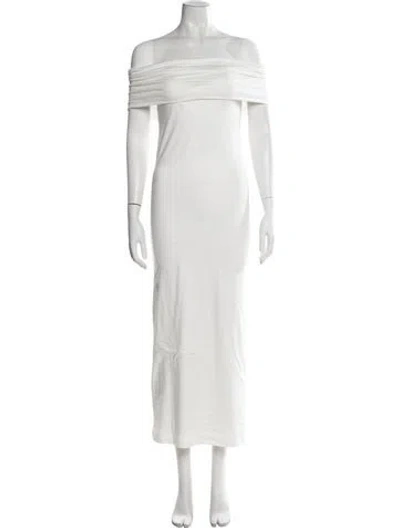 Pre-owned Bumpsuit Off-the-shoulder Long Dress In Neutral