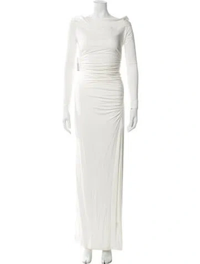 Pre-owned Bumpsuit Off-the-shoulder Long Dress In Neutral