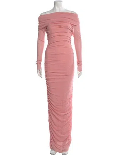 Pre-owned Bumpsuit Off-the-shoulder Long Dress In Pink