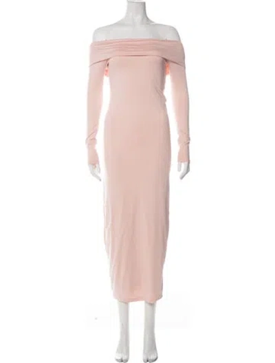 Pre-owned Bumpsuit Off-the-shoulder Long Dress In Pink