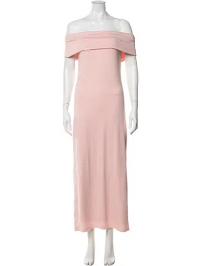 Pre-owned Bumpsuit Off-the-shoulder Long Dress In Pink