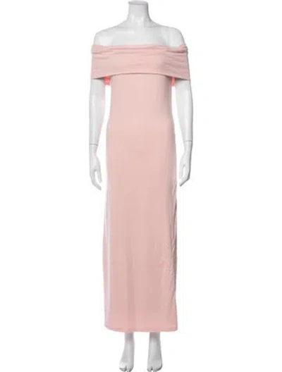 Pre-owned Bumpsuit Off-the-shoulder Long Dress In Pink