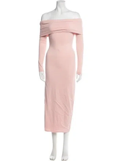 Pre-owned Bumpsuit Off-the-shoulder Long Dress In Pink