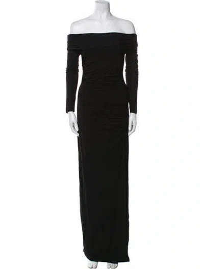 Pre-owned Bumpsuit Off-the-shoulder Long Dress W/ Tags In Black