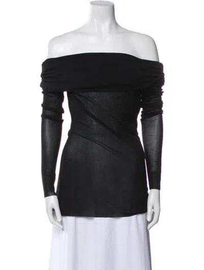Pre-owned Bumpsuit Off-the-shoulder Long Sleeve Top In Black