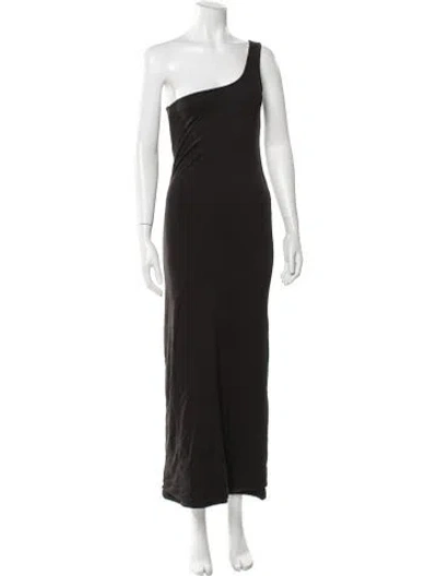 Pre-owned Bumpsuit One-shoulder Long Dress In Black