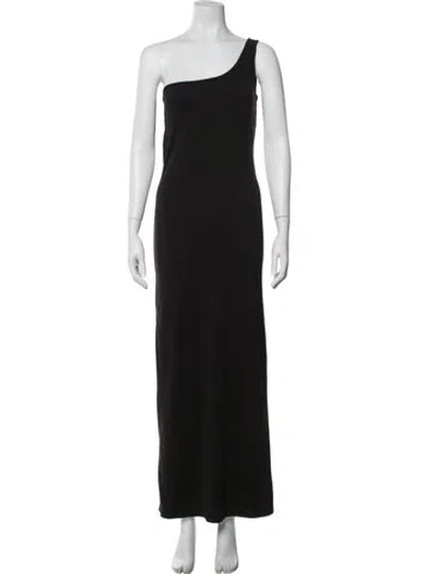 Pre-owned Bumpsuit One-shoulder Long Dress In Black