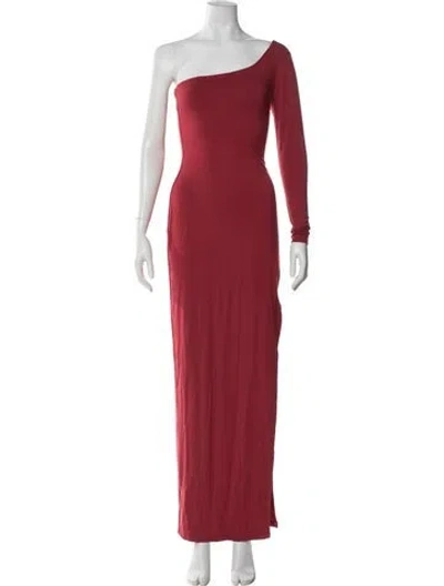 Pre-owned Bumpsuit One-shoulder Long Dress In Red