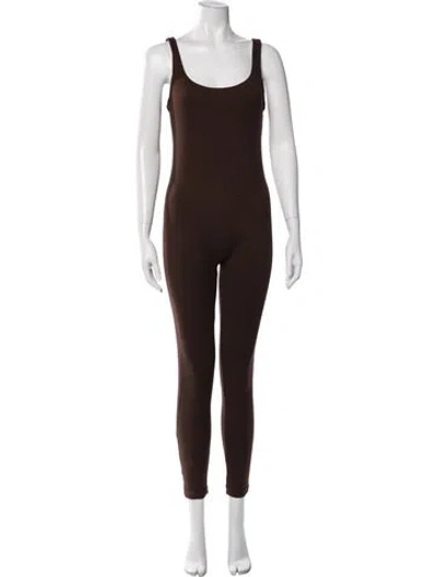 Pre-owned Bumpsuit Scoop Neck Jumpsuit In Brown