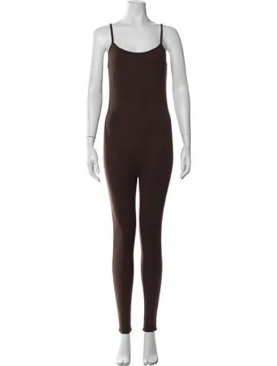 Pre-owned Bumpsuit Scoop Neck Jumpsuit In Brown