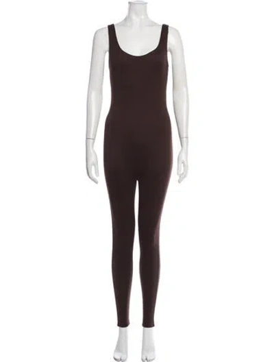 Pre-owned Bumpsuit Scoop Neck Jumpsuit In Brown