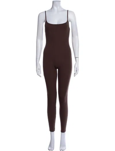 Pre-owned Bumpsuit Scoop Neck Jumpsuit In Brown