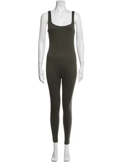 Pre-owned Bumpsuit Scoop Neck Jumpsuit In Green