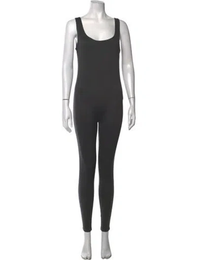 Pre-owned Bumpsuit Scoop Neck Jumpsuit In Grey