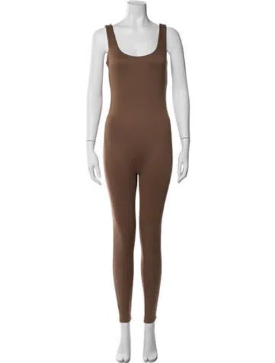 Pre-owned Bumpsuit Scoop Neck Jumpsuit In Neutral