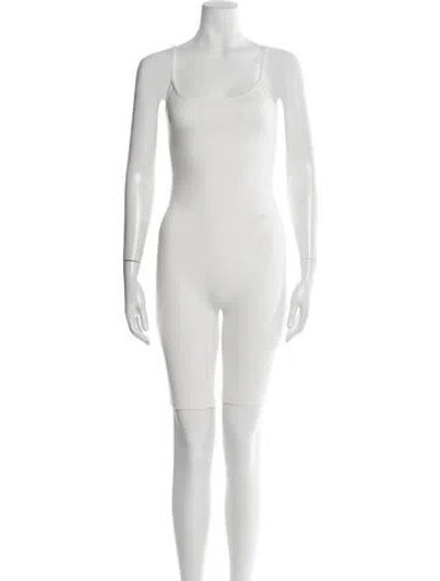 Pre-owned Bumpsuit Scoop Neck Jumpsuit In White